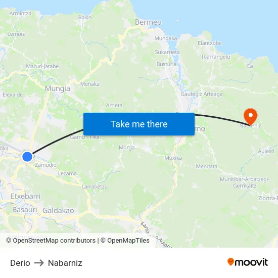 Derio to Nabarniz map