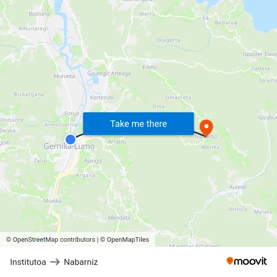 Institutoa to Nabarniz map