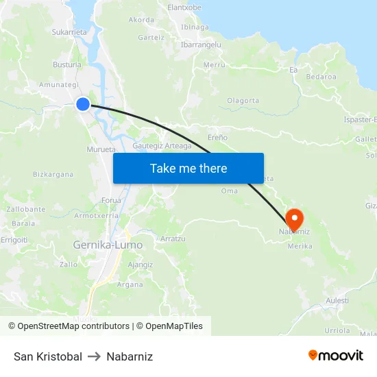San Kristobal to Nabarniz map