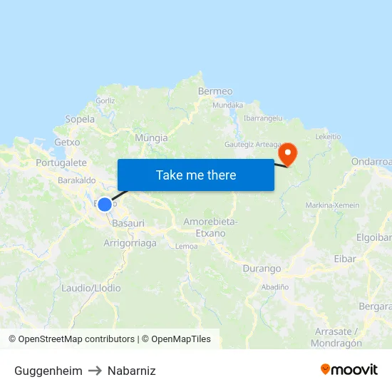 Guggenheim to Nabarniz map