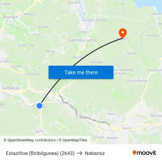 Estaziñoa (Biribilgunea) (2643) to Nabarniz map