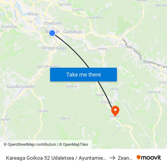 Kareaga Goikoa 52 Udaletxea / Ayuntamiento to Zeanuri map