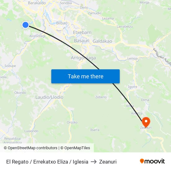 El Regato / Errekatxo Eliza / Iglesia to Zeanuri map
