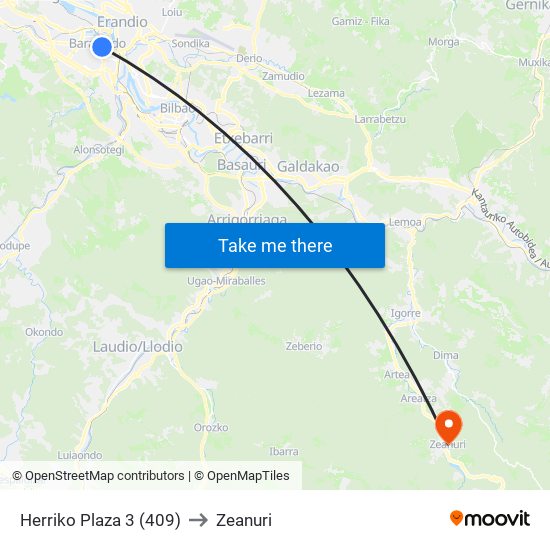Herriko Plaza 3 (409) to Zeanuri map