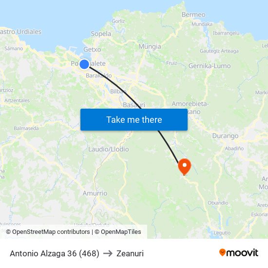 Antonio Alzaga 36 (468) to Zeanuri map