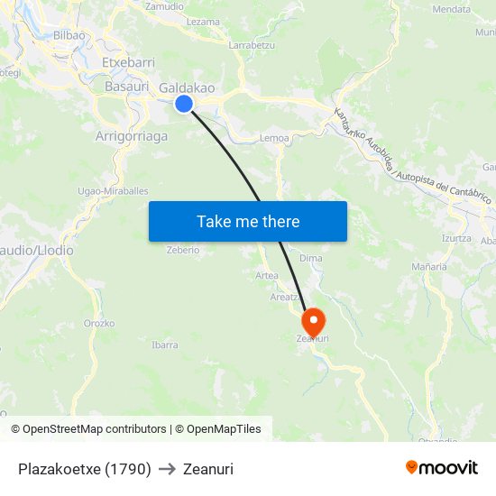 Plazakoetxe (1790) to Zeanuri map