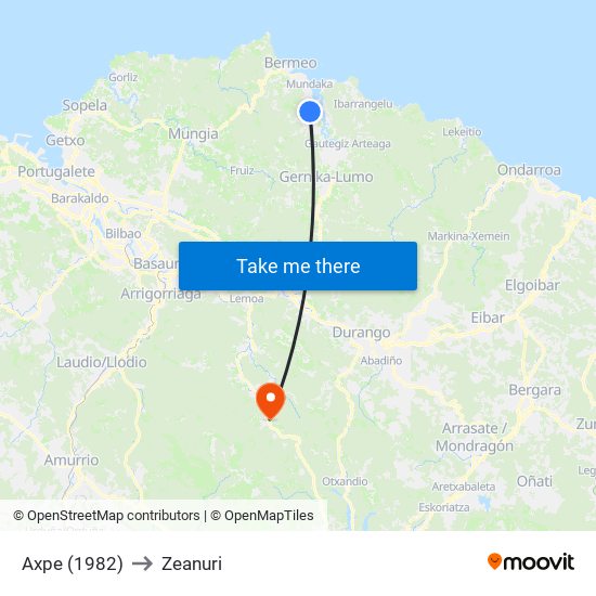 Axpe (1982) to Zeanuri map