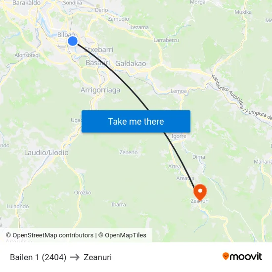 Bailen 1 (2404) to Zeanuri map