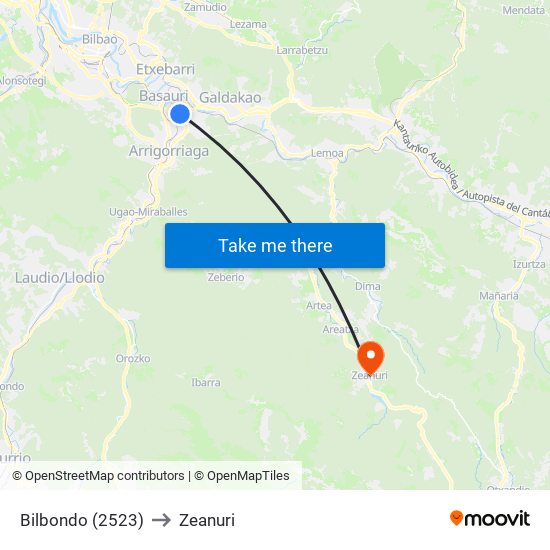 Bilbondo (2523) to Zeanuri map