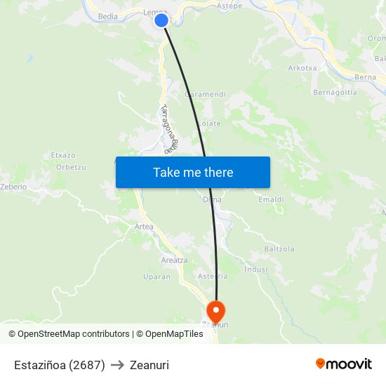 Estaziñoa (2687) to Zeanuri map