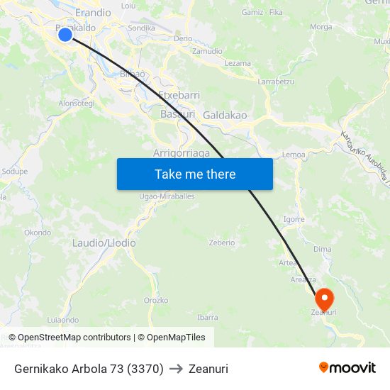 Gernikako Arbola 73 (3370) to Zeanuri map