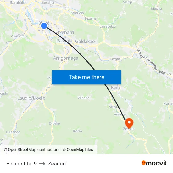 Elcano Fte. 9 to Zeanuri map