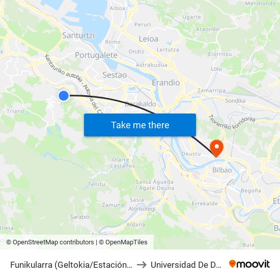 Funikularra (Geltokia/Estación) (676) to Universidad De Deusto map
