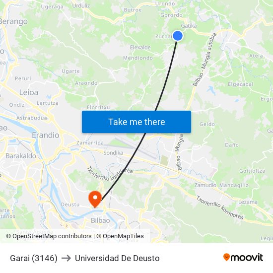 Garai (3146) to Universidad De Deusto map