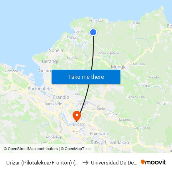 Urizar (Pilotalekua/Frontón) (4226) to Universidad De Deusto map