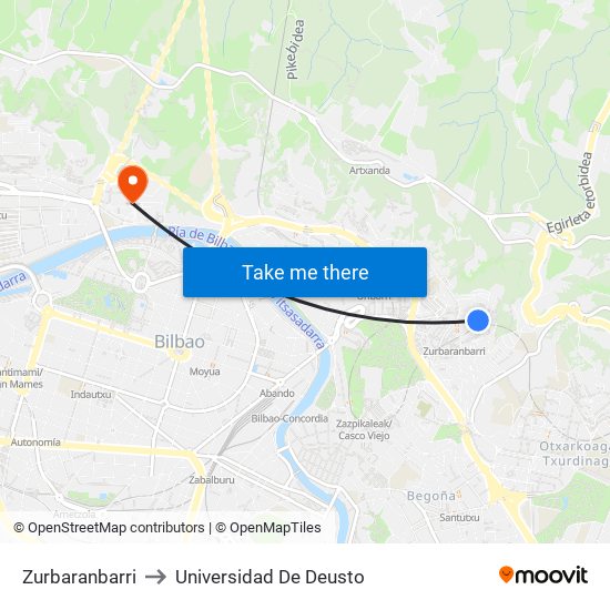 Zurbaranbarri to Universidad De Deusto map