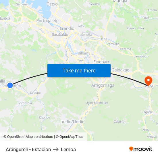 Aranguren - Estación to Lemoa map