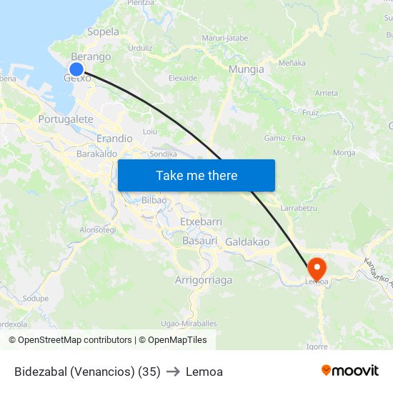 Bidezabal (Venancios) (35) to Lemoa map