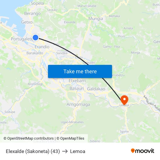 Elexalde (Sakoneta) (43) to Lemoa map