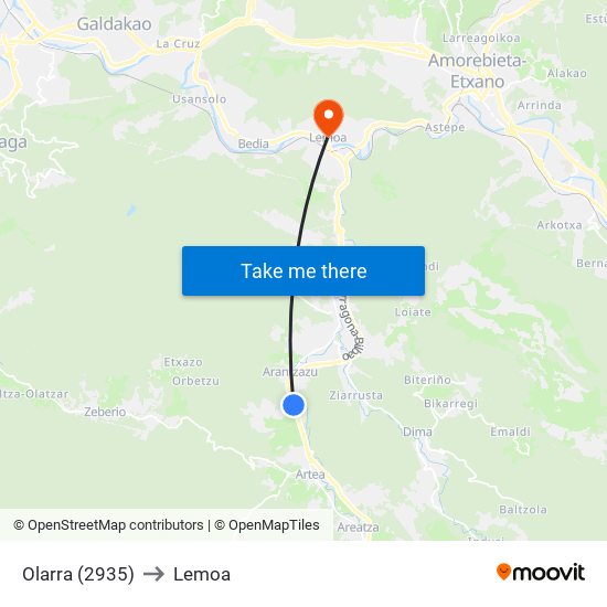 Olarra (2935) to Lemoa map