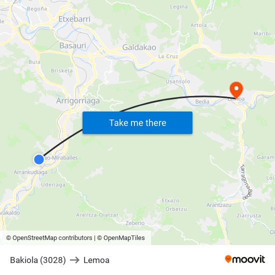 Bakiola (3028) to Lemoa map