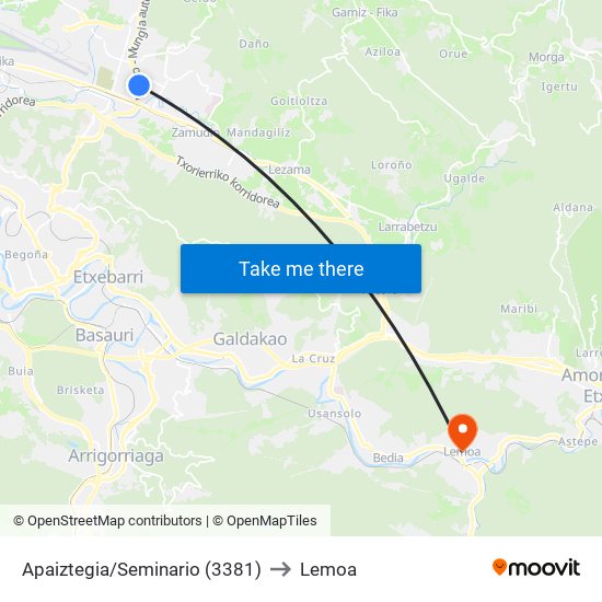 Apaiztegia/Seminario (3381) to Lemoa map