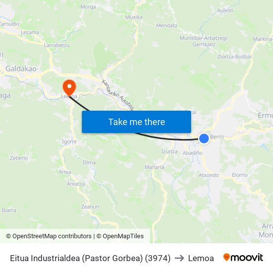 Eitua Industrialdea (Pastor Gorbea) (3974) to Lemoa map