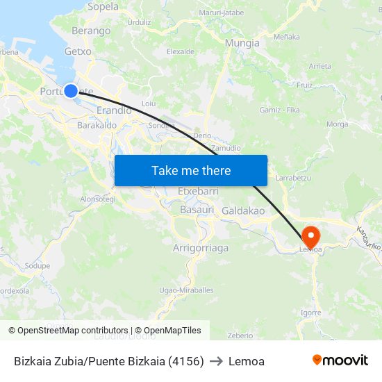 Bizkaia Zubia/Puente Bizkaia (4156) to Lemoa map