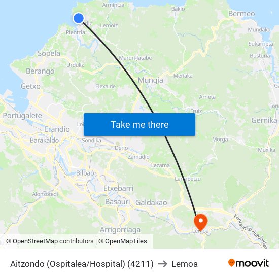 Aitzondo (Ospitalea/Hospital) (4211) to Lemoa map
