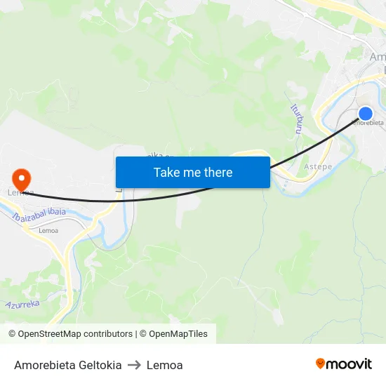 Amorebieta Geltokia to Lemoa map