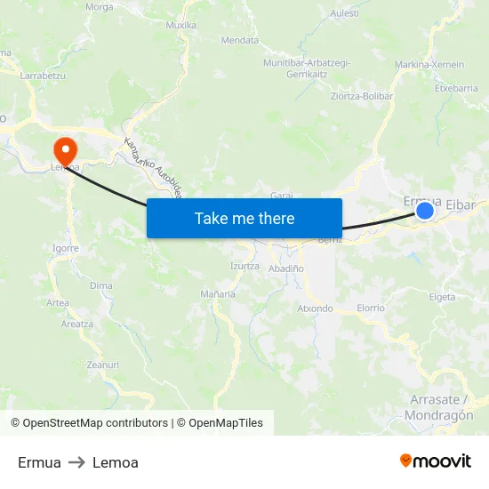 Ermua to Lemoa map