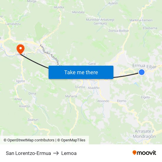 San Lorentzo-Ermua to Lemoa map