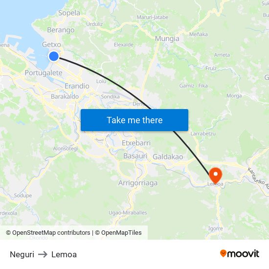 Neguri to Lemoa map