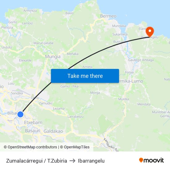 Zumalacárregui / T.Zubiria to Ibarrangelu map