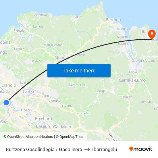 Burtzeña Gasolindegia / Gasolinera to Ibarrangelu map