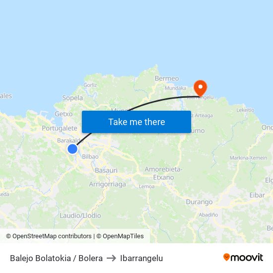 Balejo Bolatokia / Bolera to Ibarrangelu map