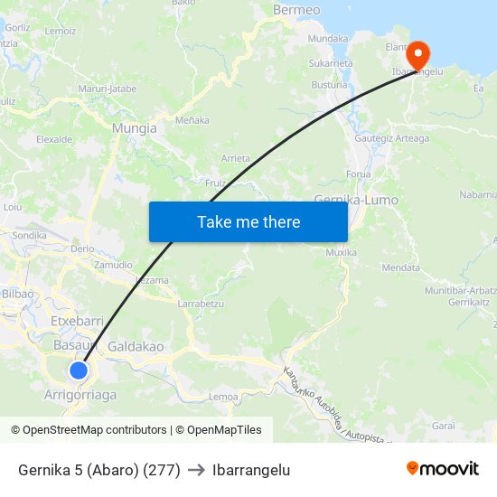 Gernika 5 (Abaro) (277) to Ibarrangelu map