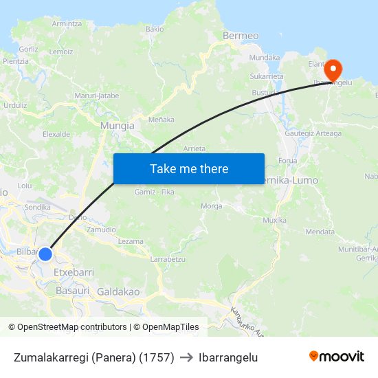 Zumalakarregi (Panera) (1757) to Ibarrangelu map