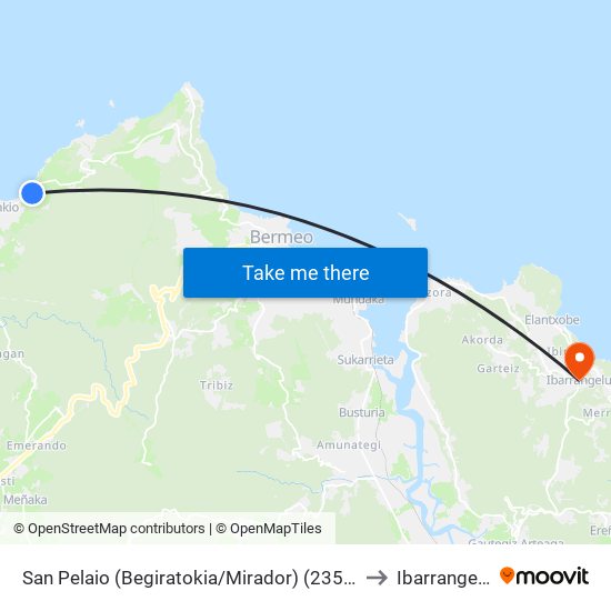 San Pelaio (Begiratokia/Mirador) (2352) to Ibarrangelu map