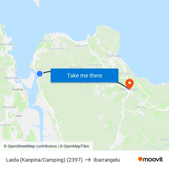 Laida (Kanpina/Camping) (2397) to Ibarrangelu map