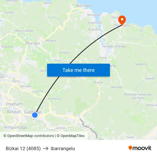 Bizkai 12 (4085) to Ibarrangelu map