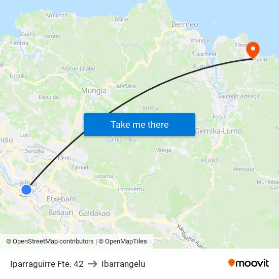 Iparraguirre Fte. 42 to Ibarrangelu map