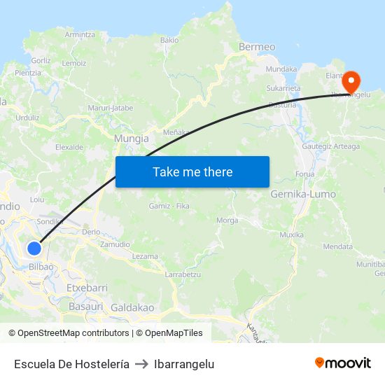 Escuela De Hostelería to Ibarrangelu map