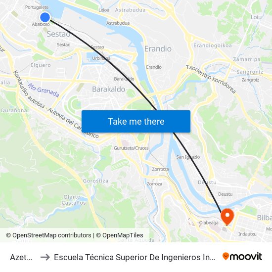 Azeta (337) to Escuela Técnica Superior De Ingenieros Industriales De Bilbao - Edificio C map