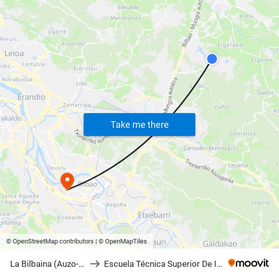 La Bilbaina (Auzo-Etxea/Centro Cívico) (3402) to Escuela Técnica Superior De Ingenieros Industriales De Bilbao - Edificio C map