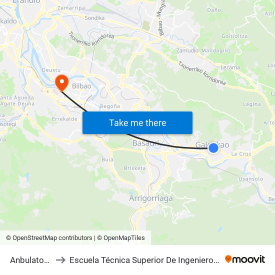 Anbulatorioa (4084) to Escuela Técnica Superior De Ingenieros Industriales De Bilbao - Edificio C map