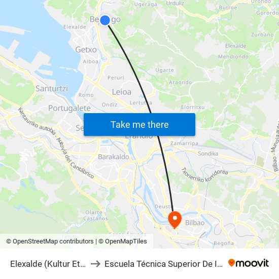 Elexalde (Kultur Etxea/Casa De Cultura) (4195) to Escuela Técnica Superior De Ingenieros Industriales De Bilbao - Edificio C map
