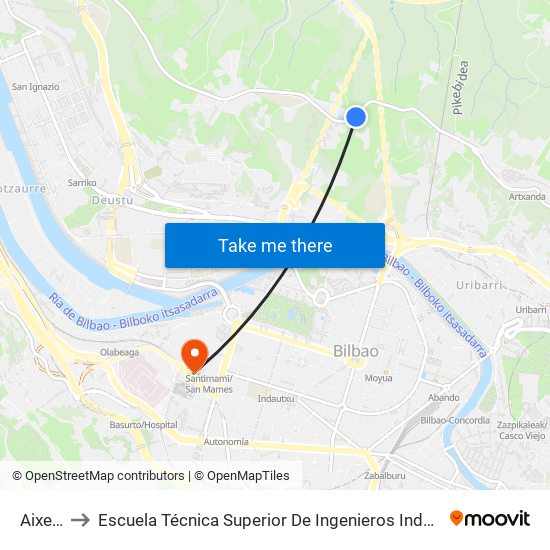 Aixerrota to Escuela Técnica Superior De Ingenieros Industriales De Bilbao - Edificio C map