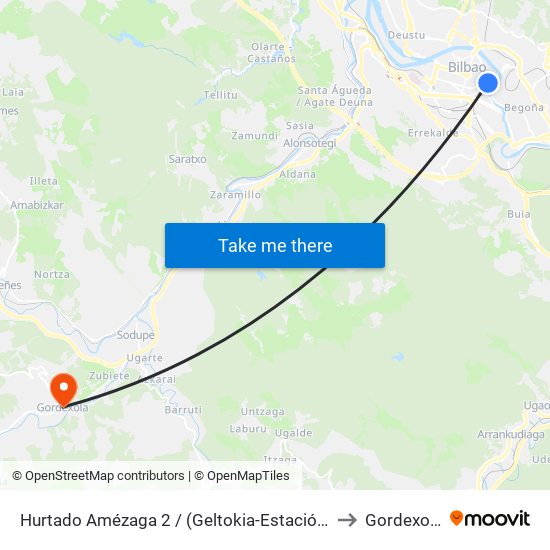 Hurtado Amézaga 2 / (Geltokia-Estación) to Gordexola map