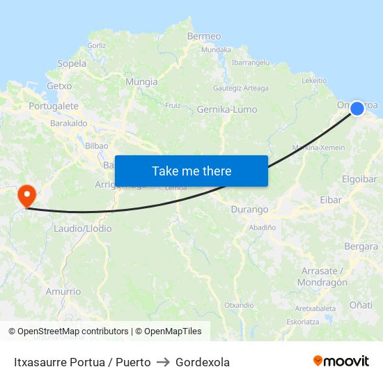 Itxasaurre Portua / Puerto to Gordexola map